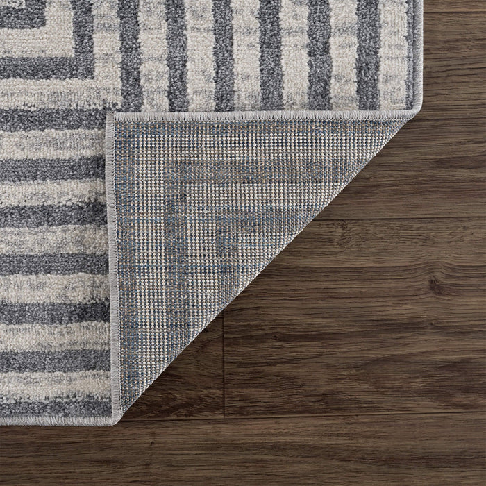 Mist Shrinking Rectangles Grey Rug
