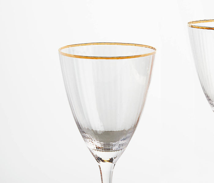 Gold Rimmed White Wine Glass