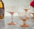 Vintage Optic Loop Rose Pink Tall & Low Glassware Vintage Set