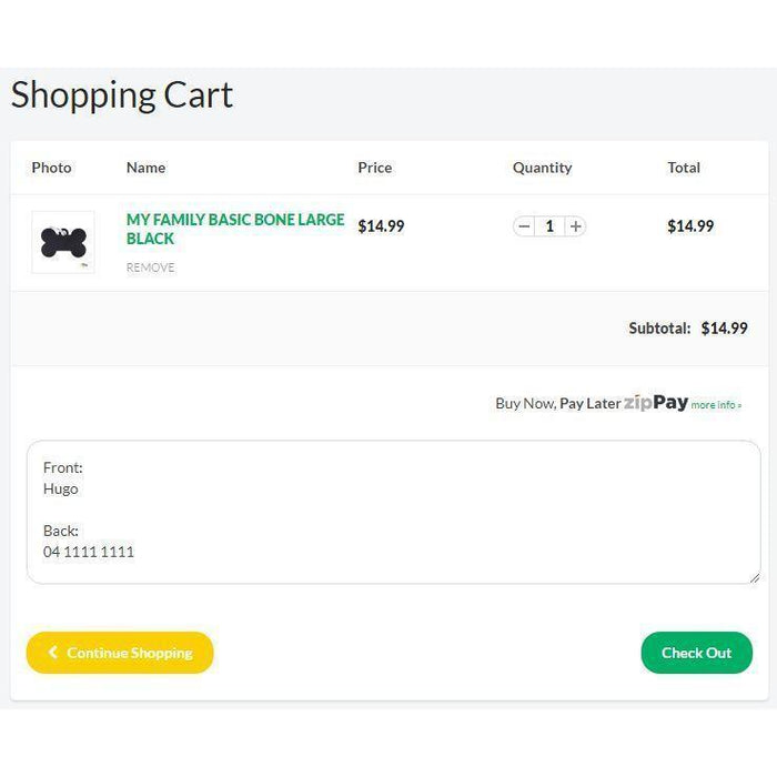 MY FAMILY BASIC BONE SMALL BRASS - Habitat Pet Supplies Altona & Chirnside Park