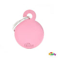 My Family Basic Circle Small Pink with Free Engraving-Habitat Pet Supplies