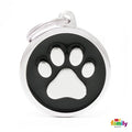My Family Classic Paw Black Dog Tag with Free Engraving-Habitat Pet Supplies