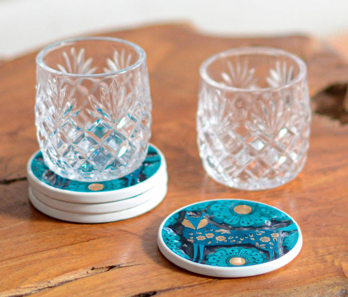 Illustrated fox round Coasters