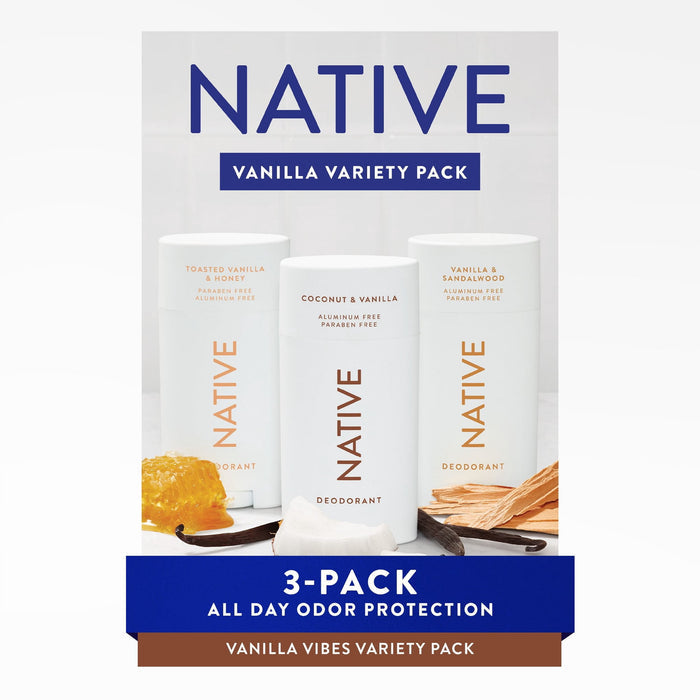 Native Aluminum Free Deodorant, 3 Pack (Choose Scent)