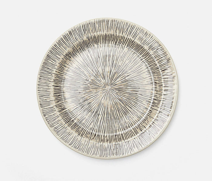 Blue Pheasant Nolan Black & Cream Broken Lines Dinner Plate - Lollygag