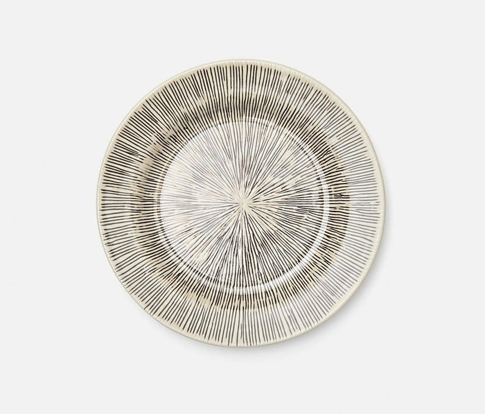 Blue Pheasant Nolan Black & Cream Broken Lines Salad Plate - Lollygag