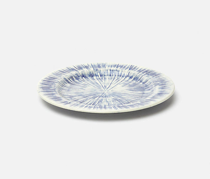 Blue Pheasant Nolan Indigo Broken Lines Salad Plate Set - Lollygag