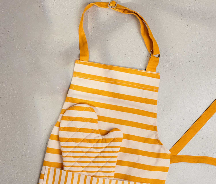Cabana Stripe Ochre Apron - Lollygag