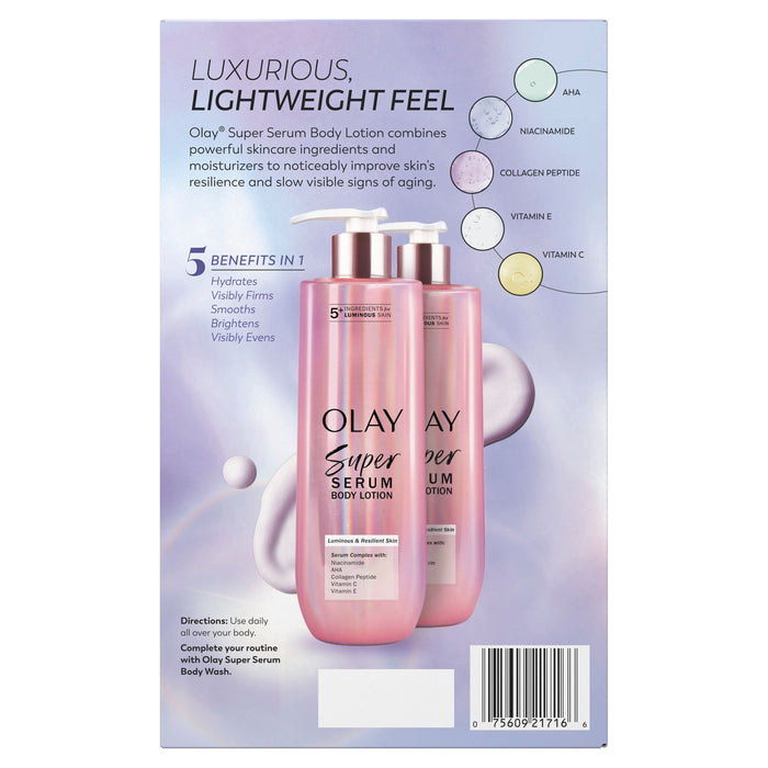 Olay Super Serum Hand and Body Lotion, 24hr Moisture (2 Pack)