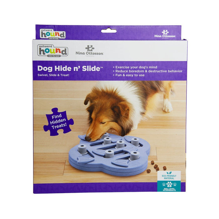 Outward Hound Nina Ottosson Hide n Slide Purple Puzzle Feeder Dog Toy