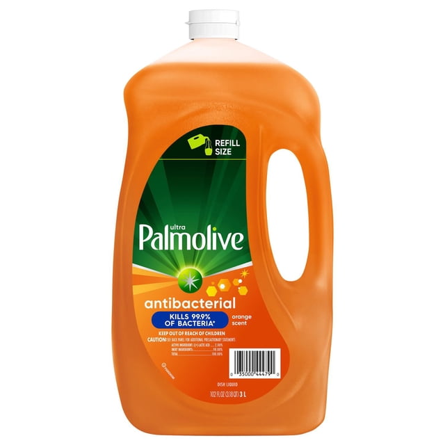 Palmolive Antibacterial Liquid Dish Soap, Orange (3Litres)