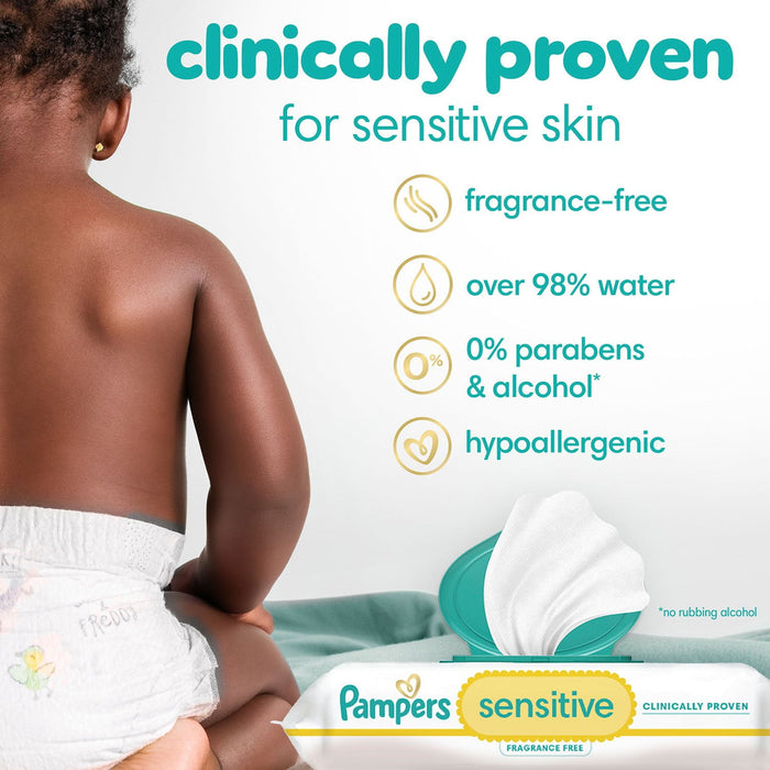 Pampers Sensitive Baby Wipes, Fragrance Free