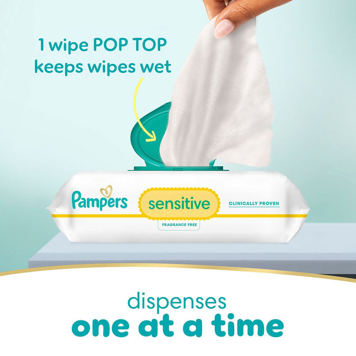 Pampers Sensitive Baby Wipes, Fragrance Free