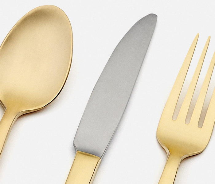 Parker Brushed Gold 5-Piece Flatware - lollygag