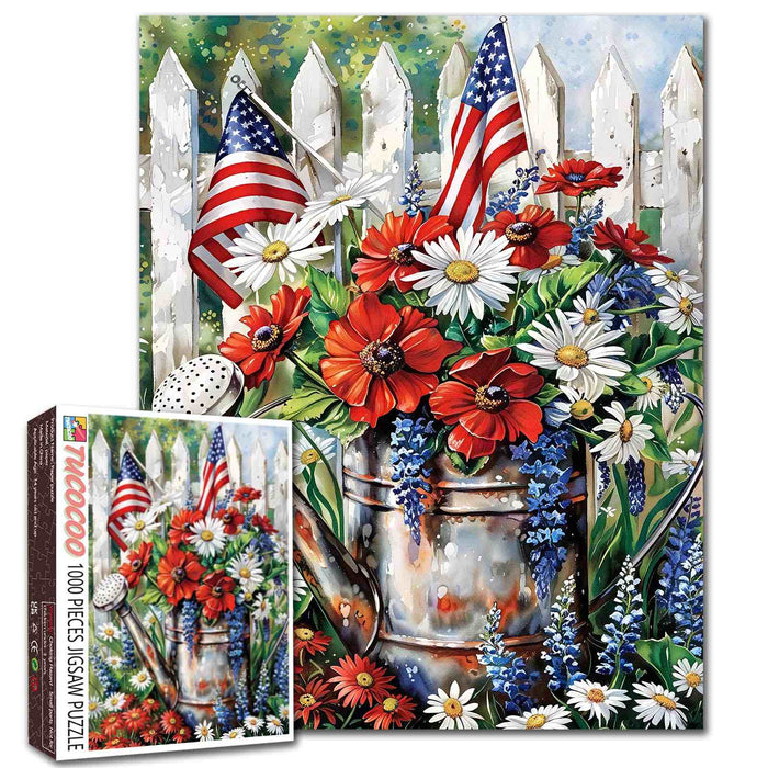Patriotic Garden Blooms Jigsaw Puzzle