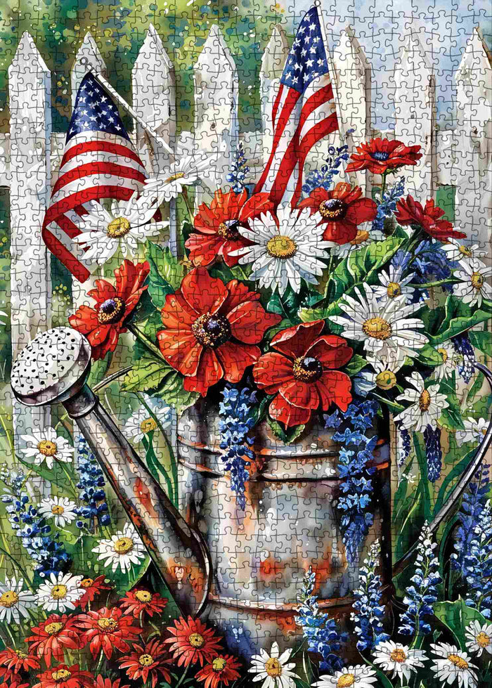 Patriotic Garden Blooms Jigsaw Puzzle