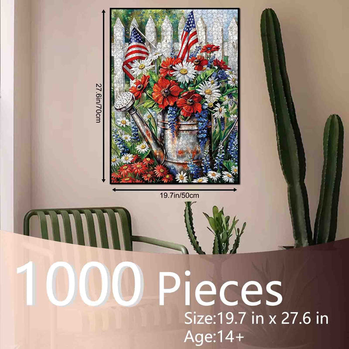 Patriotic Garden Blooms Jigsaw Puzzle