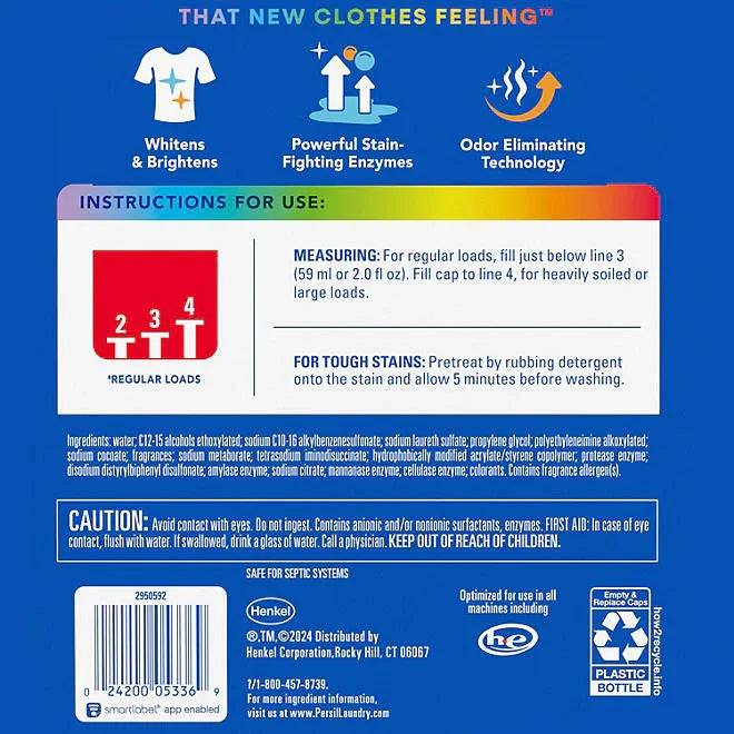 Persil ProClean Liquid Laundry Detergent, 120 Total Loads