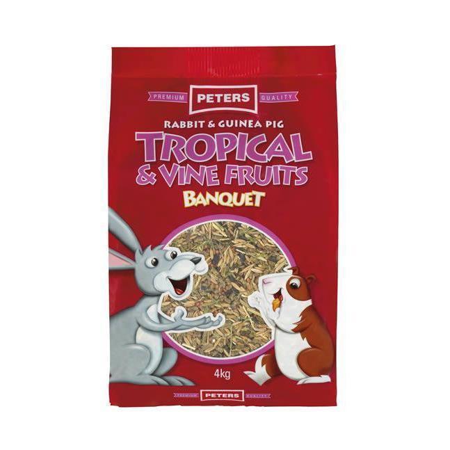 Peters Tropical and Vine Fruits Banquet Rabbit and Guinea Pig Food 4kg-Habitat Pet Supplies