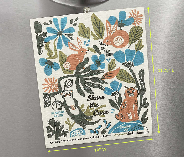 Otter illustrated Large Swedish drymat sponge - lollygag