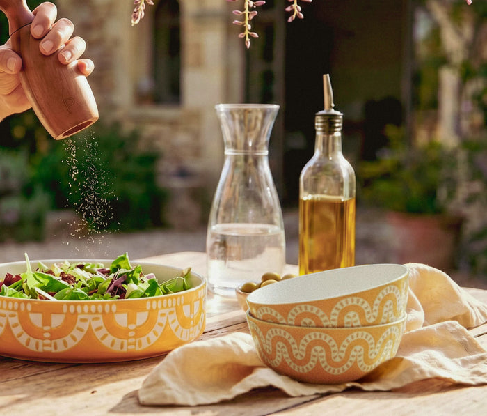 Ochre yellow Geo serving Bowls set - Lollygag