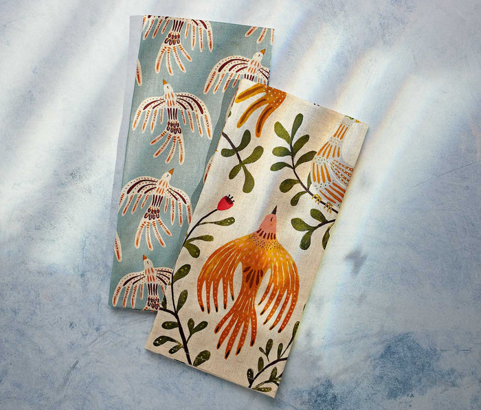 Danica Plume Birds Cotton Dishtowels