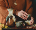 Pottery Craft carafe and caps serving set - Lollygag