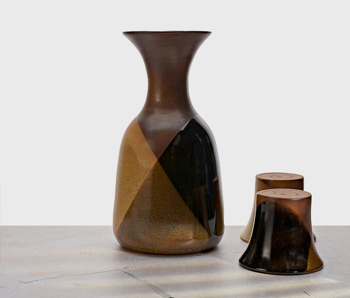 Pottery Craft carafe and cups vino serving set - Lollygag