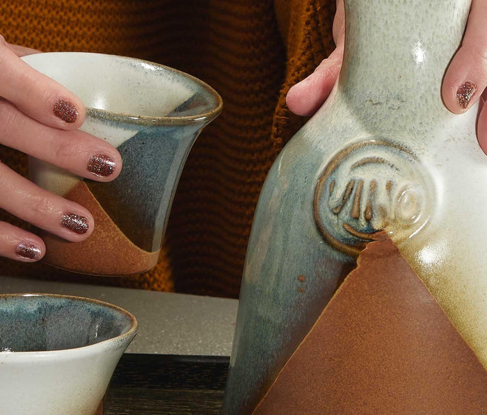 Robert Maxwell  Pottery Craft Wine Carafe Set - lollygag