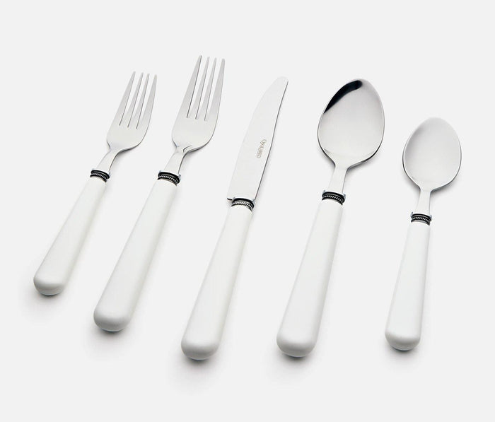 Provence 20-Piece Flatware Set with Caddy in Snow White - lollygag