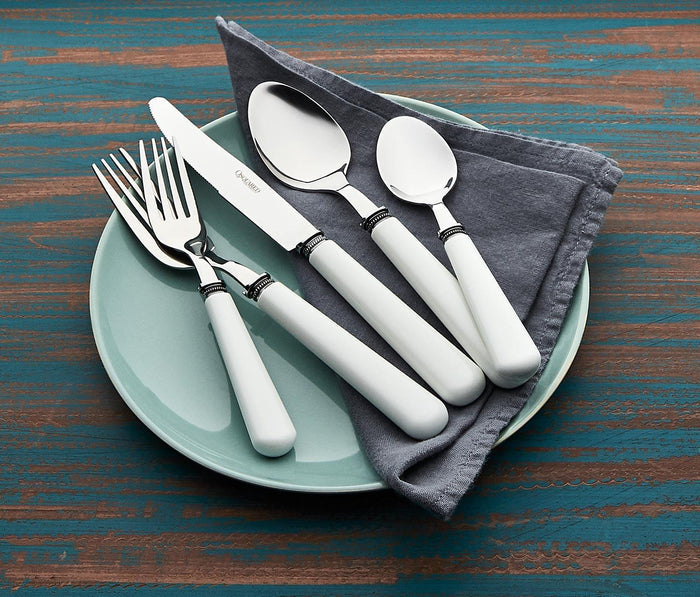 Provence 20-Piece Flatware Set with Caddy in Snow White - lollygag
