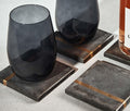 Cement metallic square coasters
