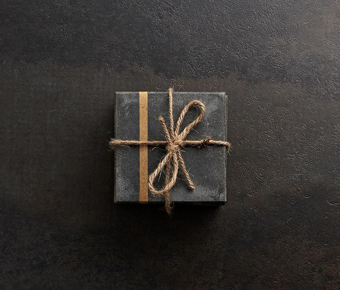 Cement metallic square coasters