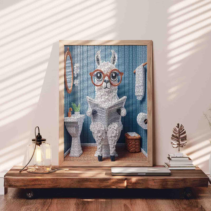 Quirky Llama Reading Jigsaw Puzzle