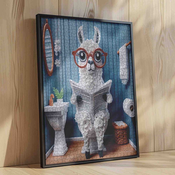 Quirky Llama Reading Jigsaw Puzzle