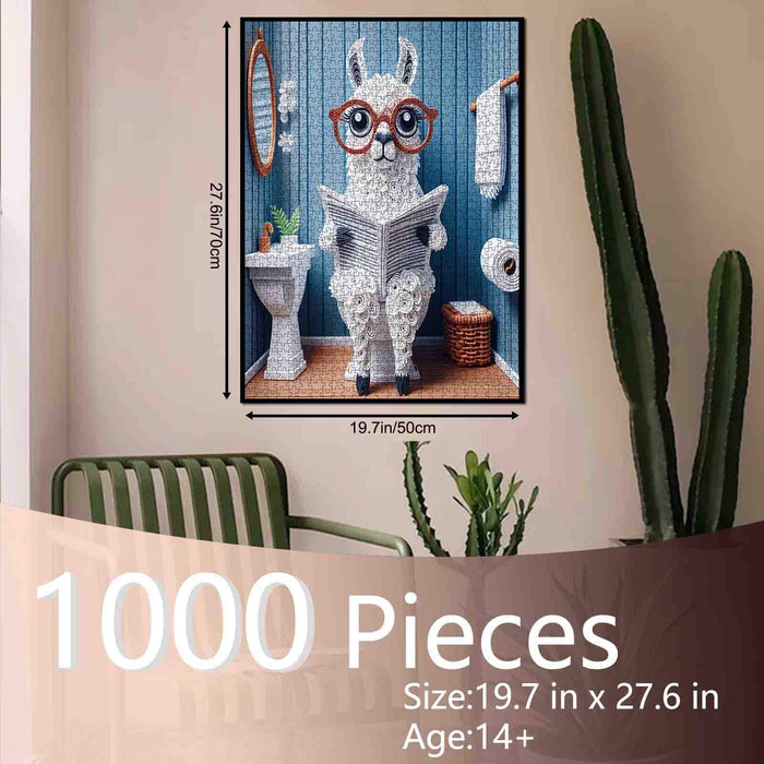 Quirky Llama Reading Jigsaw Puzzle