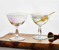 Vintage Rainbow Lustre Optic Loop Coupe Glasses