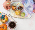 Vintage Rainbow Lustre Snack Tray Set