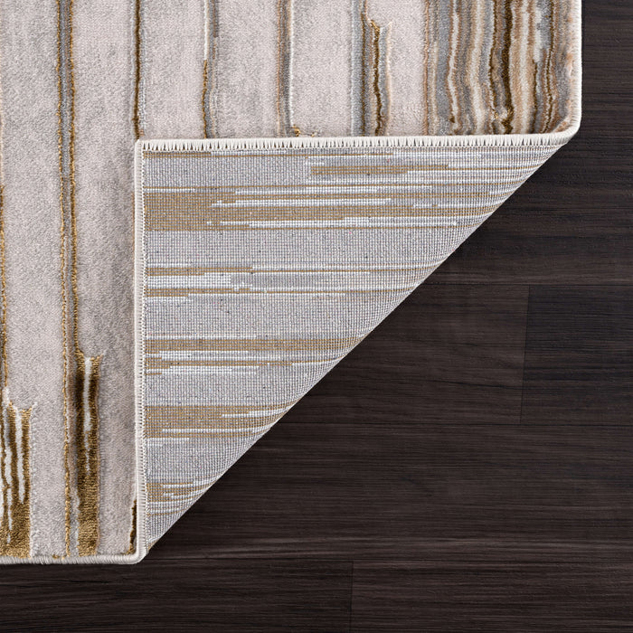 Regal Geometric Washable Beige Rug