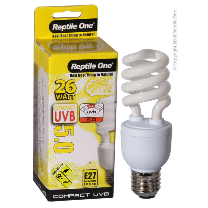 Reptile One Compact E27 UVB 26W 5.0 Light Bulb-Habitat Pet Supplies
