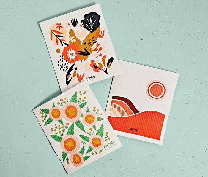 Danica Studio Retro Garden Reusable Swedish Dishcloths Trio - Lollygag