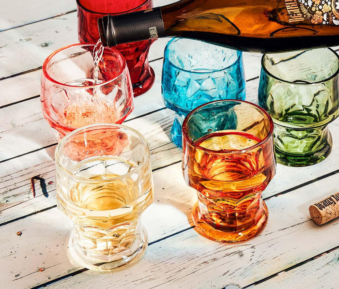 Retro Rainbow Georgian Honeycomb Tumblers-Lollygag