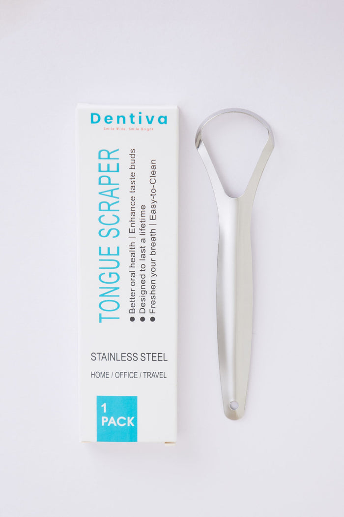 Reusable Tongue Cleaner in Kenya -Dentiva Stainless Steel Tongue Scraper 1Pack (Shape Varies)