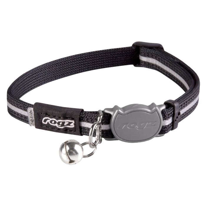 Rogz AlleyCat Safeloc Small Cat Collar Black-Habitat Pet Supplies