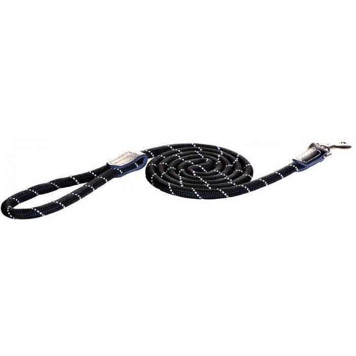 Rogz Classic Small Rope Dog Lead Black-Habitat Pet Supplies