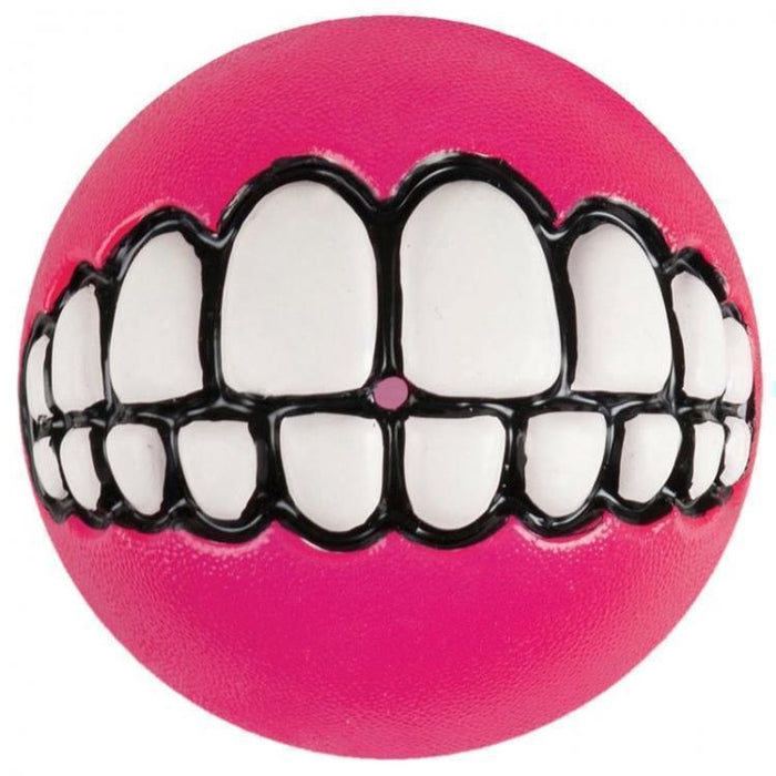 Rogz Grinz Ball Medium Dog Toy Pink-Habitat Pet Supplies