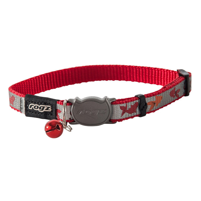 Rogz ReflectoCat Safeloc Small Cat Collar Red Fish-Habitat Pet Supplies