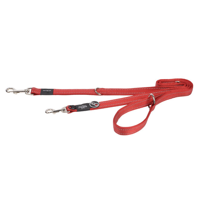 Rogz Specialty Large Dog Multi-Lead Red-Habitat Pet Supplies
