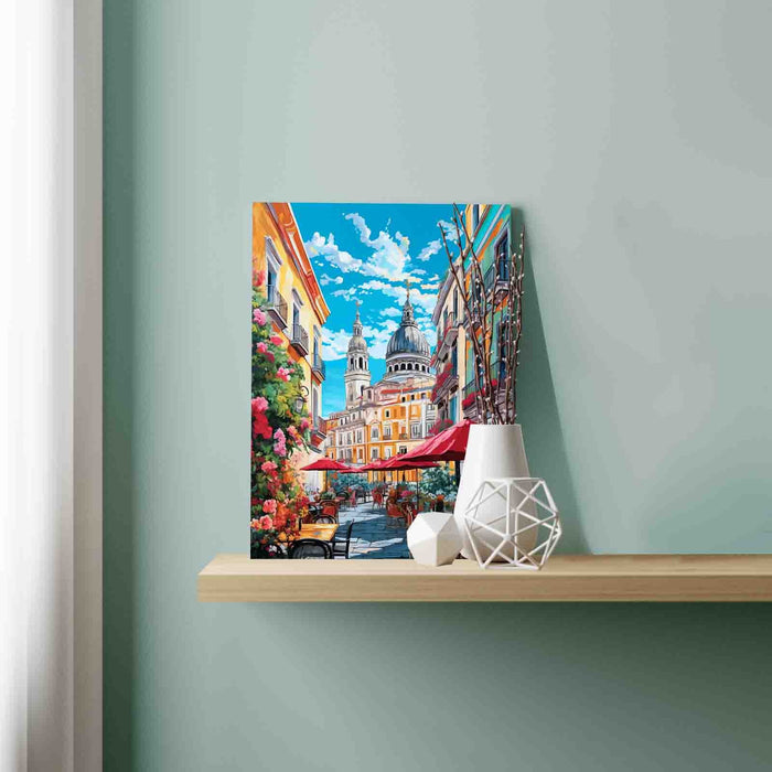 Romantic European Street View paint by numbers