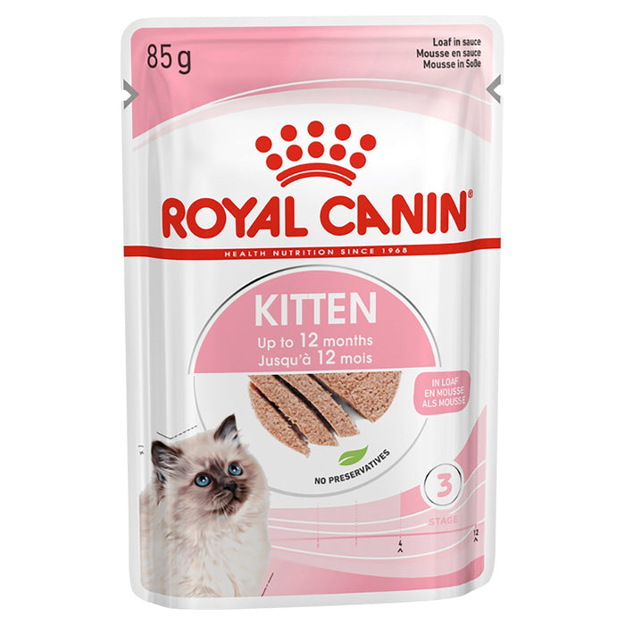 Royal Canin Kitten with Loaf Wet Food Pouches 85g x 12